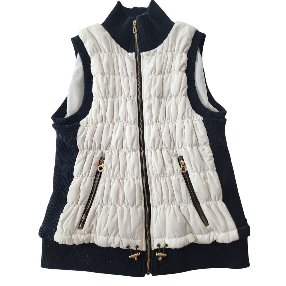 Calvin Klein Performance Puffer Vest Womens X-Large Black White Full Zip - Picture 1 of 7
